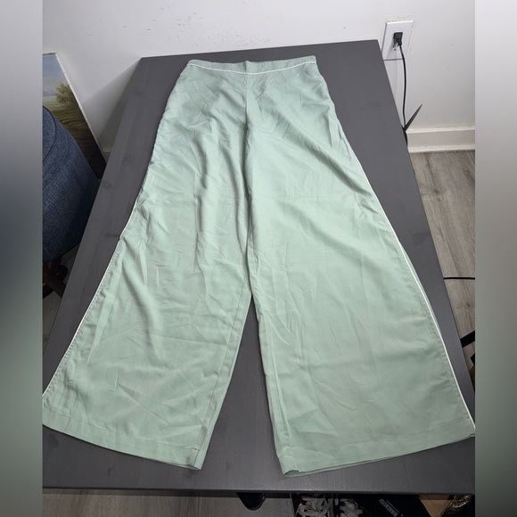 Jason Wu Wide Leg High Rise Green Pants - Picture 2 of 9